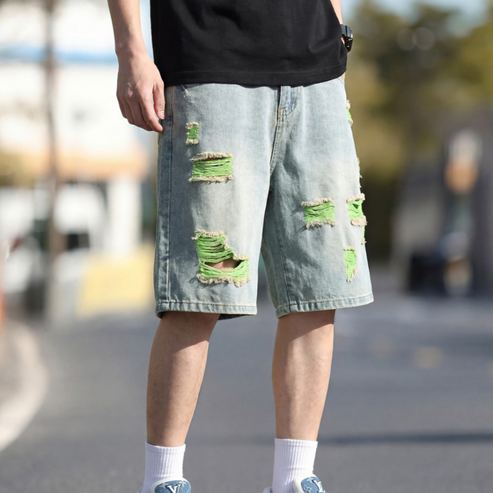 Men's Lined Ripped Denim Short - Fly Line recensie en prijs