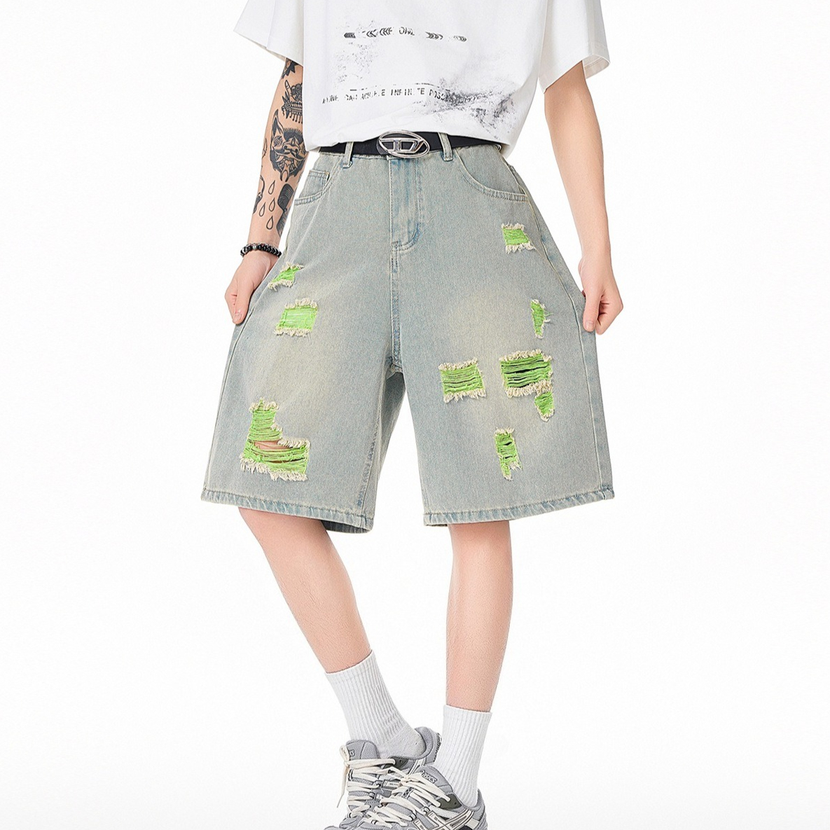 Men's Lined Ripped Denim Short - Fly Line recensie en prijs