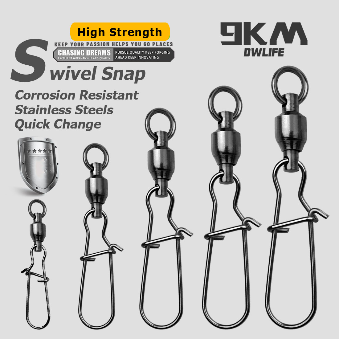 9KM 10PCS Ball Bearing Swivel  - Monofilament Line recensie en prijs