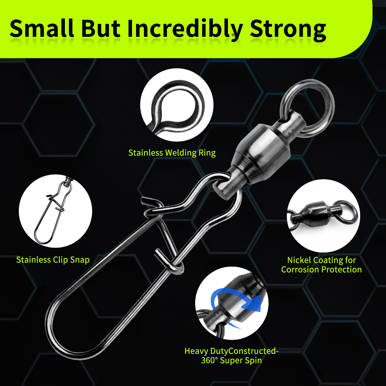 9KM 10PCS Ball Bearing Swivel  - Monofilament Line recensie en prijs