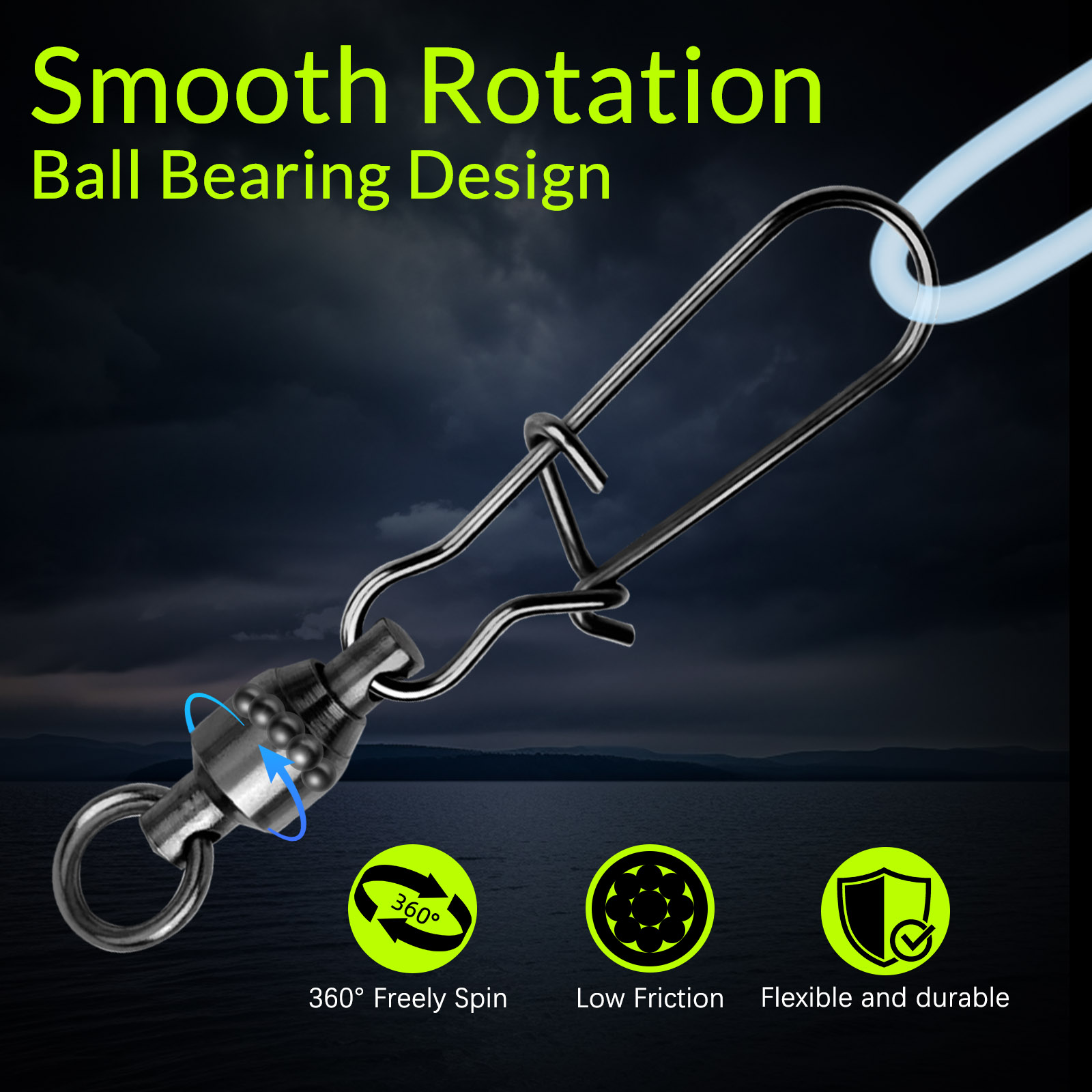 9KM 10PCS Ball Bearing Swivel  - Monofilament Line recensie en prijs