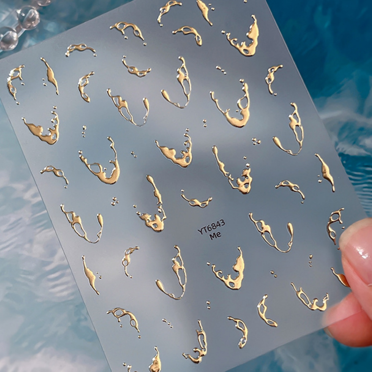 Gold Foil Water Splash 5D Nail - Freshwater Line recensie en prijs