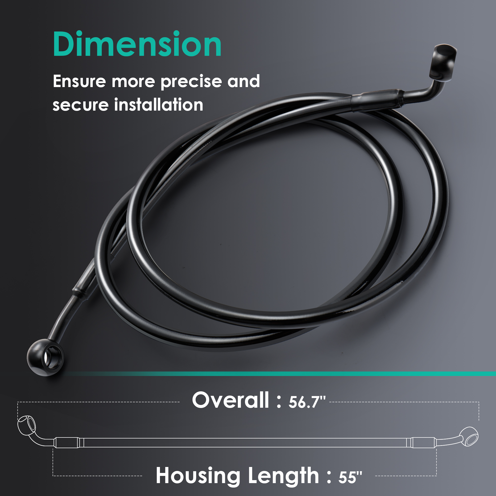 140/145/150CM Front Brake Line - Braided Line recensie en prijs