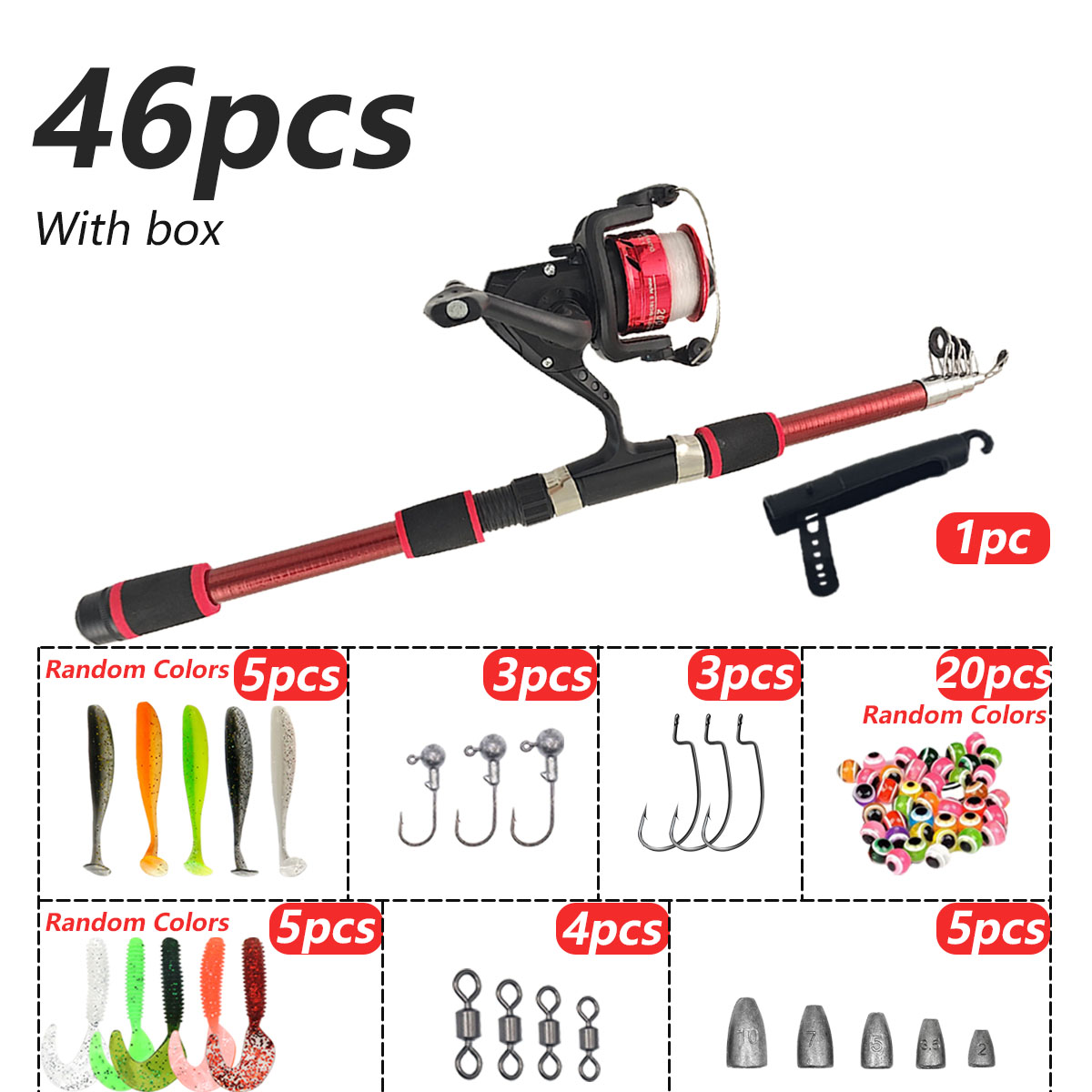 46Pcs Telescopic Fishing Rod R - Freshwater Line recensie en prijs
