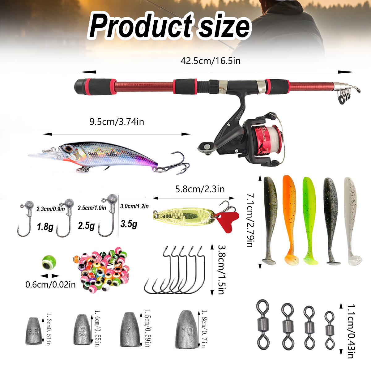 46Pcs Telescopic Fishing Rod R - Freshwater Line recensie en prijs