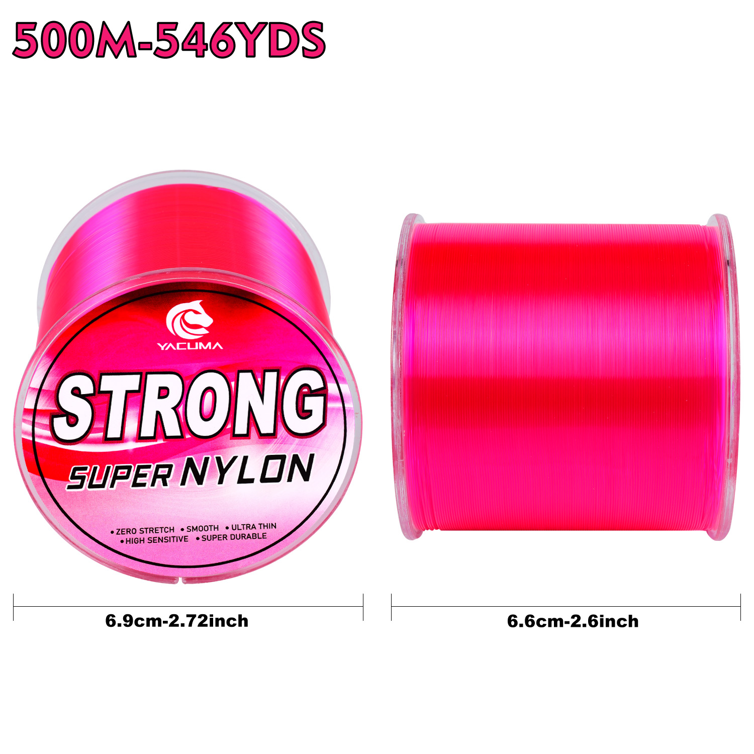 YACUMA 500M-546YDS Strong Pink - Fluorocarbon Line recensie en prijs