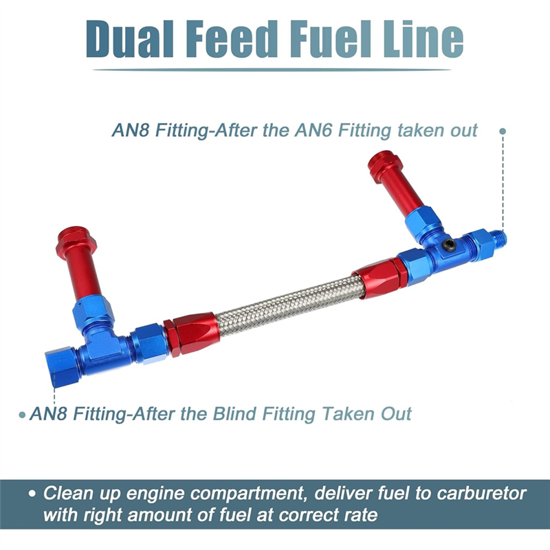 8AN Dual Feed Fuel Line To 7/8 - Braided Line recensie en prijs