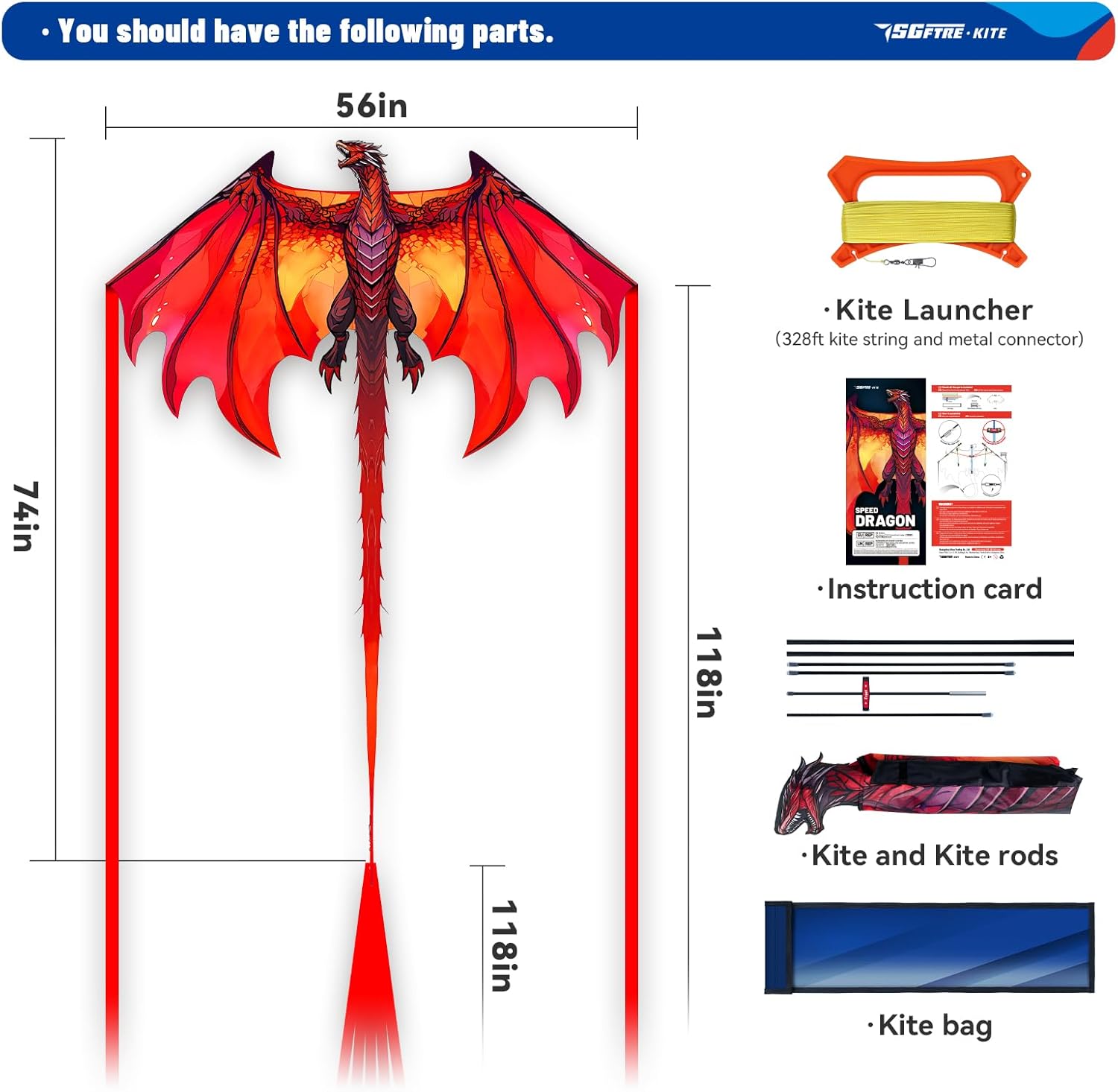 Complete Kite with Handle, Lin - Fly Line recensie en prijs