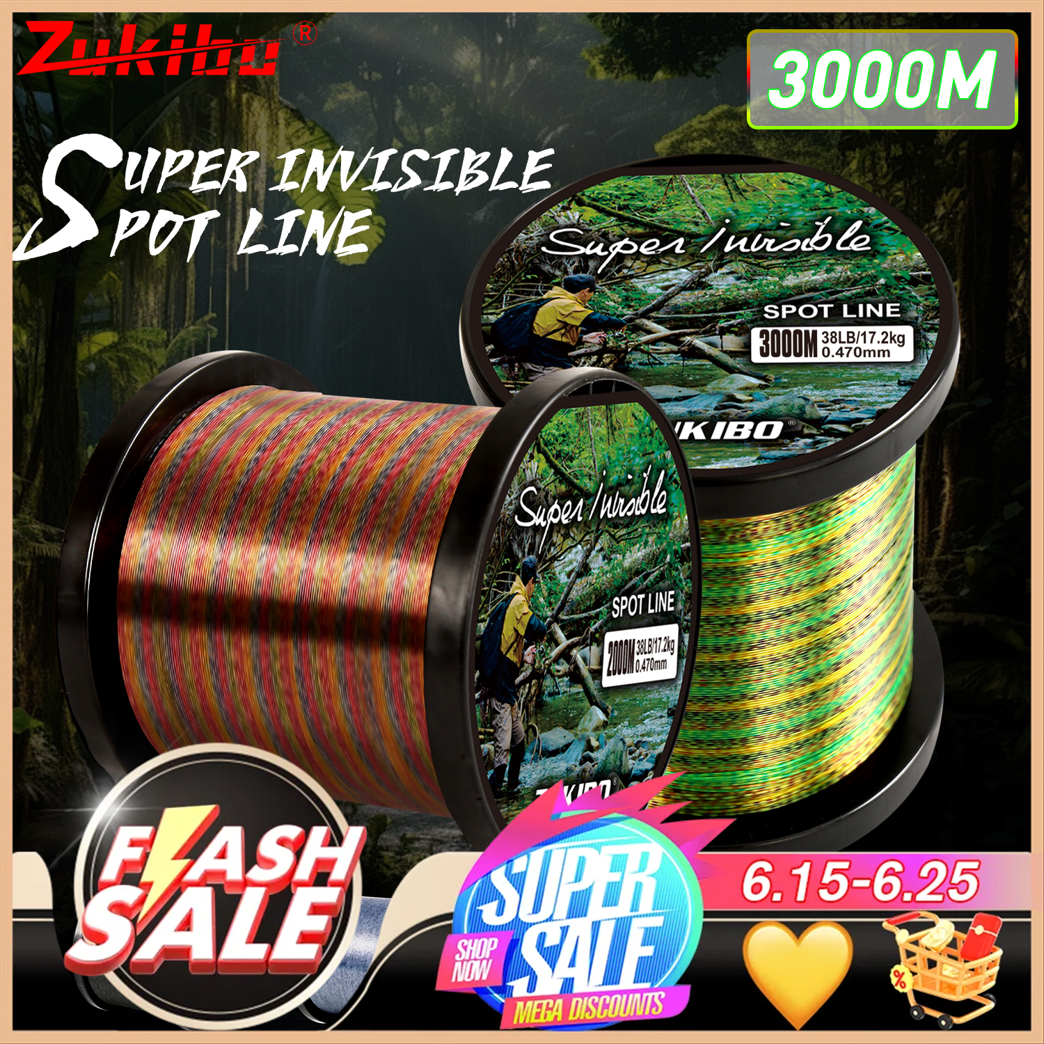 ZUKIBO 2000m 1000m 500m Invisi - Copolymer Line recensie en prijs