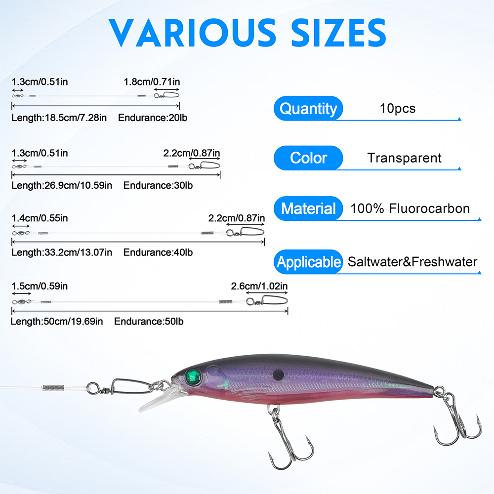 10Pcs Fluorocaron Fishing Lead - Fluorocarbon Line recensie en prijs