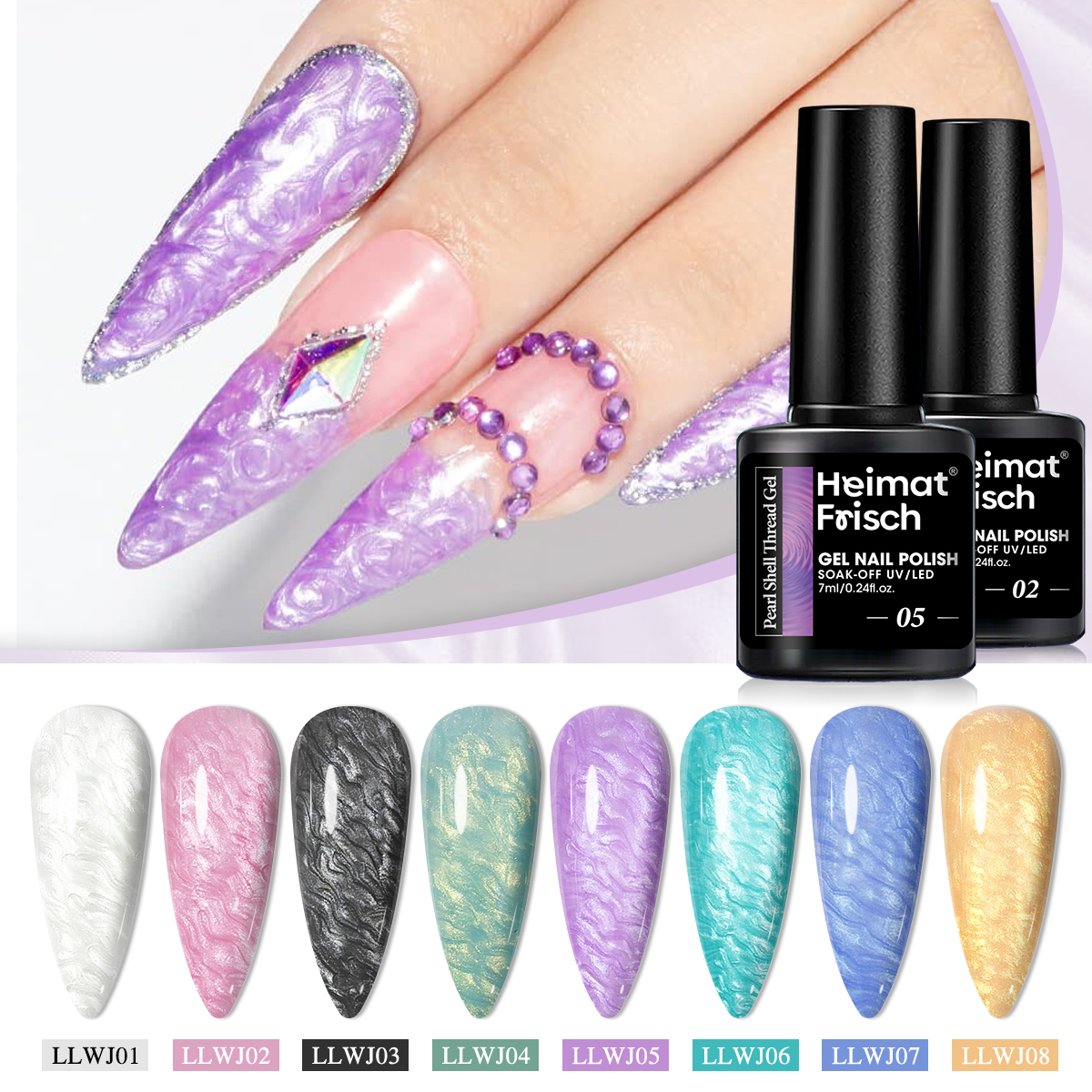 1 piece of shell line gel nail - Copolymer Line recensie en prijs