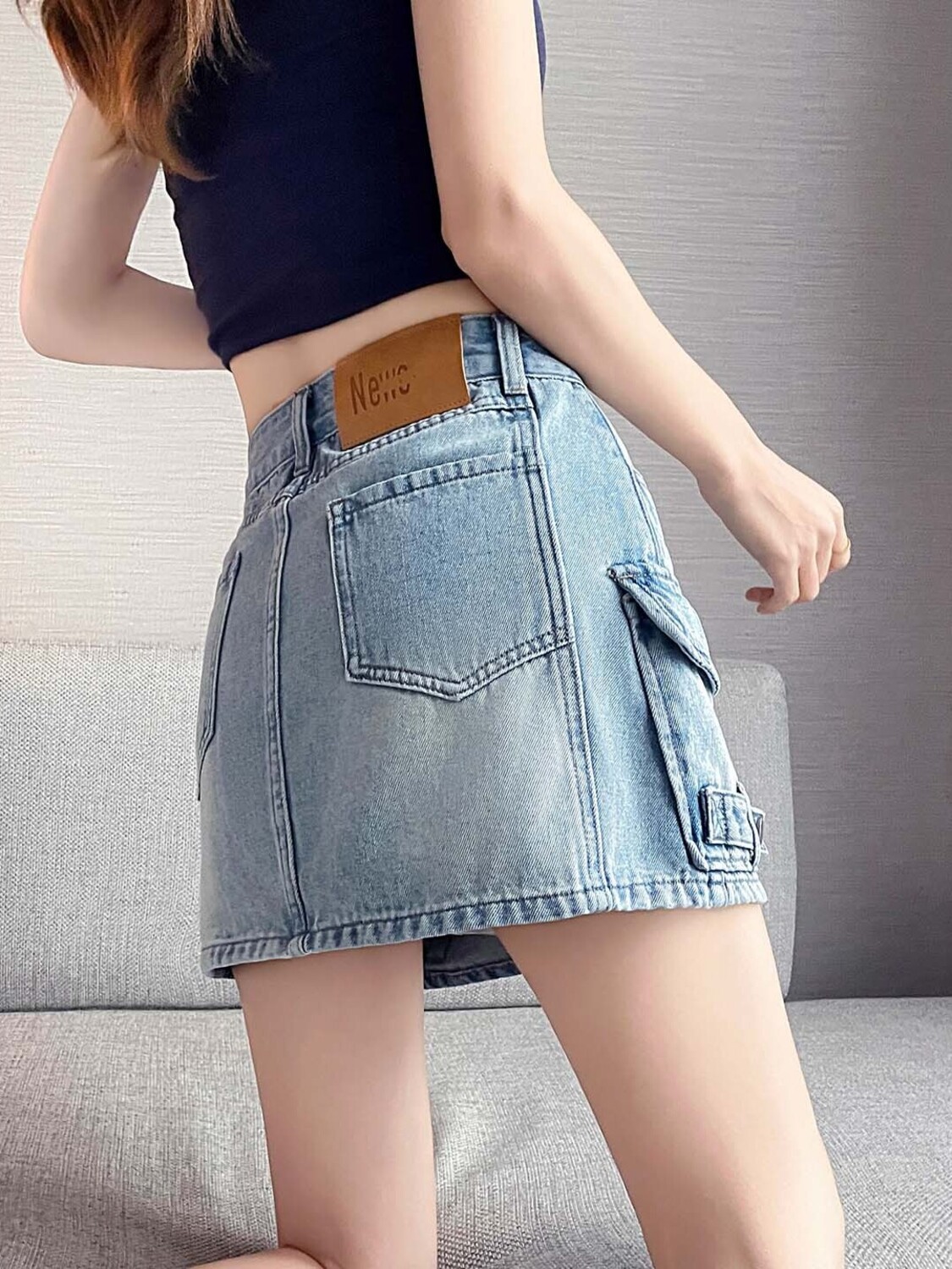 Women High Waist Cargo Denim M - Fly Line recensie en prijs